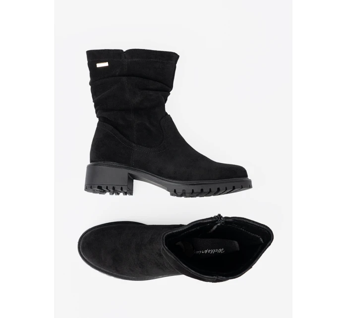 Komfortní  kotníčkové boty dámské černé Obcas