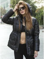 Černá dámská péřová bunda (ag6-26) Černá dámská péřová bunda (ag6-26)