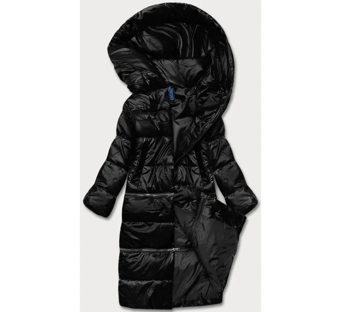 Černá matná dámská zimní bunda se třemi délkami (ag8-003)