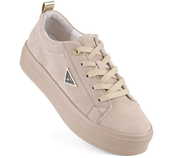 Filippo W PAW315C béžové semišové kožené polobotky na platformě