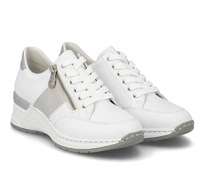 Dámské tenisky s polovičním zipem bílé model 22021873 - Rieker Dámské tenisky s polovičním zipem bílé model 22021873 - Rieker