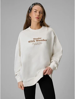 Dámská oversize mikina bez kapuce 4F 4FRSS26TSWSF2993-11S dámské
