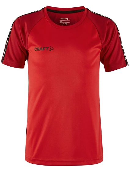 Craft Teamwear Squad Go Contrast Jersey Jr Dětské kontrastní sportovní tričko 82.2727 bright red/express