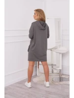 Šaty s kapucí v grafitové barvě Šaty s kapucí v grafitové barvě