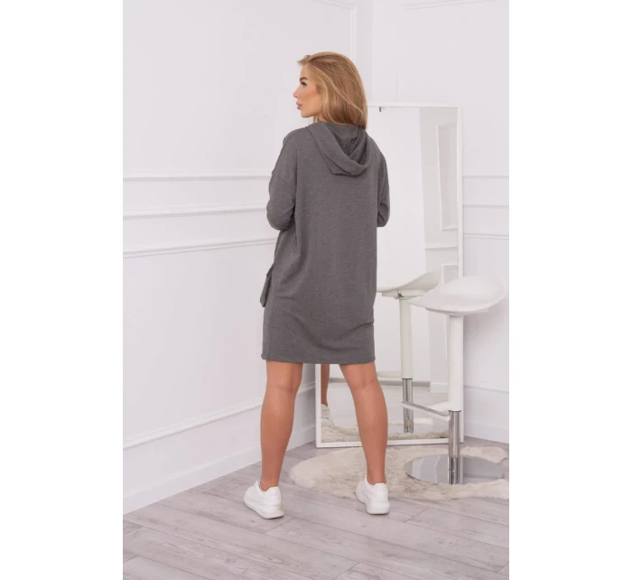 Šaty s kapucí v grafitové barvě Šaty s kapucí v grafitové barvě