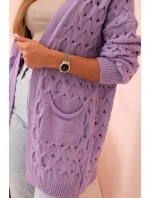 Dámský kardigan s kapsami krajkový model 21207666 - K-Fashion