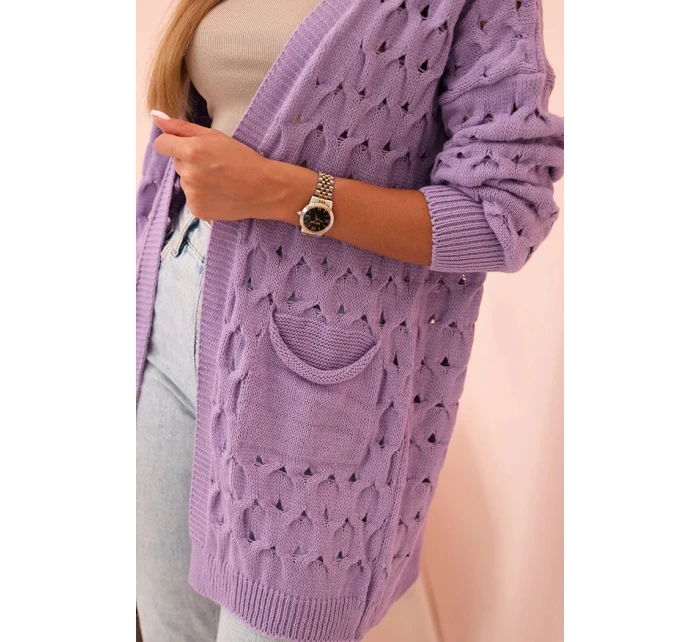 Dámský kardigan s kapsami krajkový model 21207666 - K-Fashion