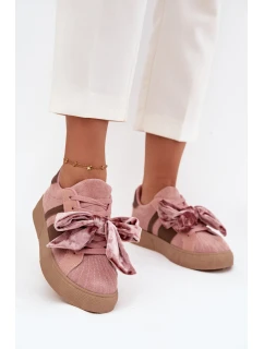 Dámské tenisky s mašlí růžové model 21710139 - Boto