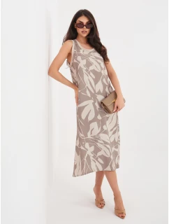 Sukienka D60105M30471A ciemny bezowy