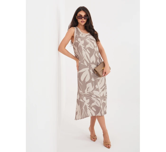 Sukienka D60105M30471A ciemny bezowy