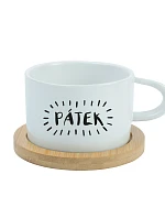 PÁTEK - bílý hrníček makronka 200 ml