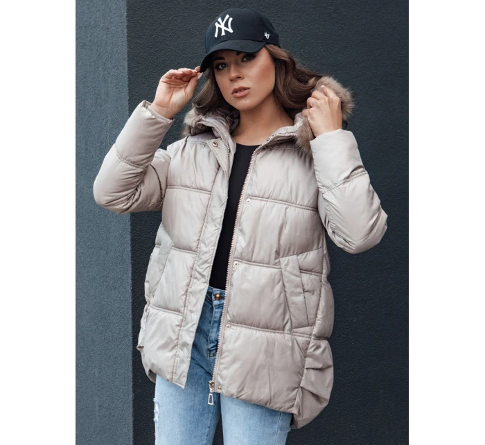 Dámská zimní bunda s kapucí STELLAR béžová FashionStreet TY4494