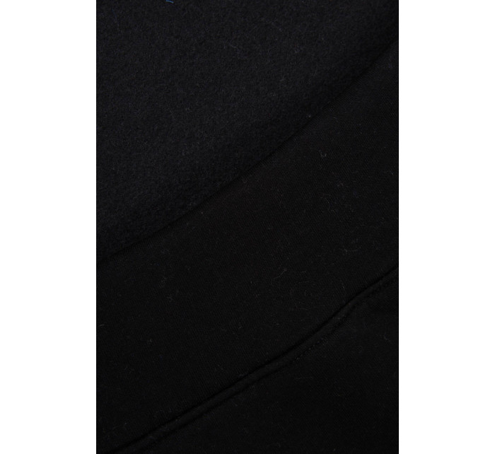 Zateplená mikina s vyšitým nápisem oversize černá
