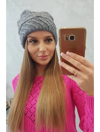 Dámská čepice Dagmara model 18751733 tmavě šedá - K-Fashion Dámská čepice Dagmara model 18751733 tmavě šedá - K-Fashion