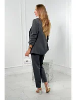 Elegantní souprava saka a kalhot grafitowy