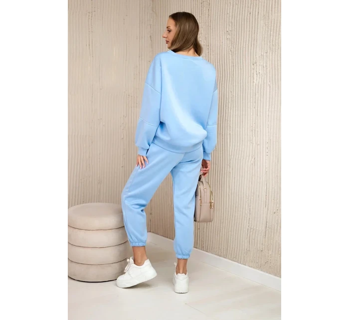 Komplet teplákové + kalhoty máslová látka modrý