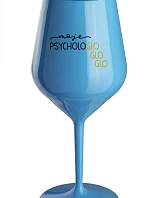 MOJE PSYCHOLOGLOGLOGLO - modrá nerozbitná sklenice na víno 470 ml