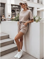 Dámská letní souprava s motýlem z měkké viskózy v barvě moka FashionStreet AY1190 Dámská letní souprava s motýlem z měkké viskózy v barvě moka FashionStreet AY1190