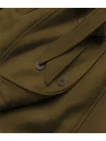 Dámský kabát v khaki barvě s kožešinou model 15834406 - Ann Gissy