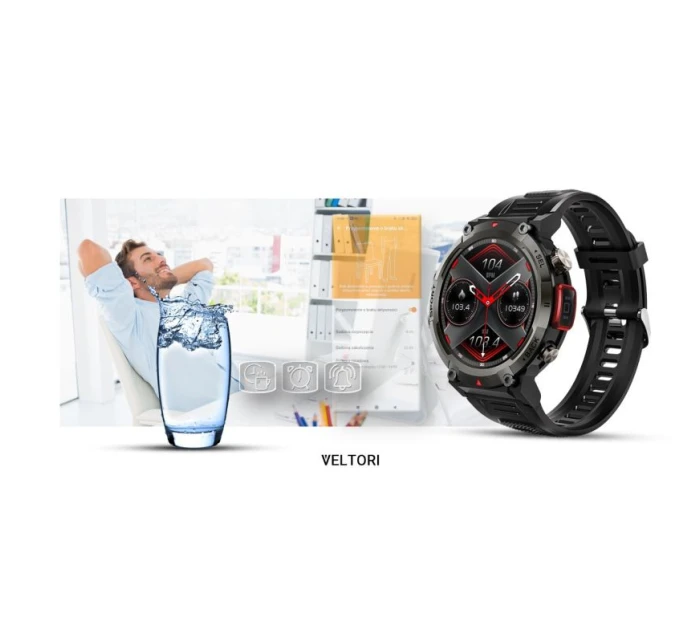 Černý silikonový řemínek model 21805555 - VELTORI