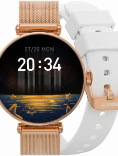 Chytré hodinky Gravity Rose Gold White 2 Stripes GT26-2