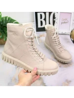 Rieker W RKR279C béžové zateplené boty na platformě