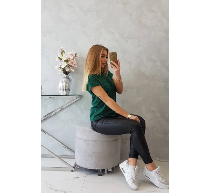 Nakupování je moje kardio tmavě zelená halenka