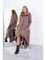 Zateplené šaty s delšími stranami mocca Zateplené šaty s delšími stranami mocca