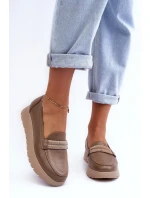 Kožené polobotky na platformě s ozdobou model 21634887 - Boto