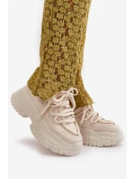 Dámské tenisky na masivní světle béžové model 21667369 - Boto Dámské tenisky na masivní světle béžové model 21667369 - Boto