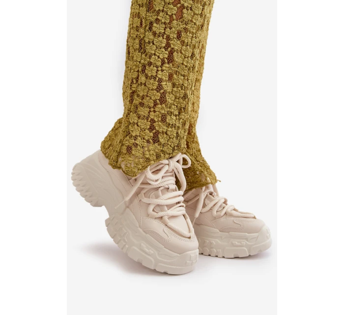 Dámské tenisky na masivní světle béžové model 21667369 - Boto Dámské tenisky na masivní světle béžové model 21667369 - Boto