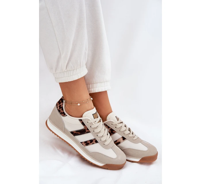 Nízké Dámské Tenisky Leopardí Béžové model 21696422 - Boto Nízké Dámské Tenisky Leopardí Béžové model 21696422 - Boto