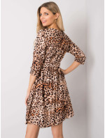 Béžové a černé šaty Abhiri s leopardím vzorem