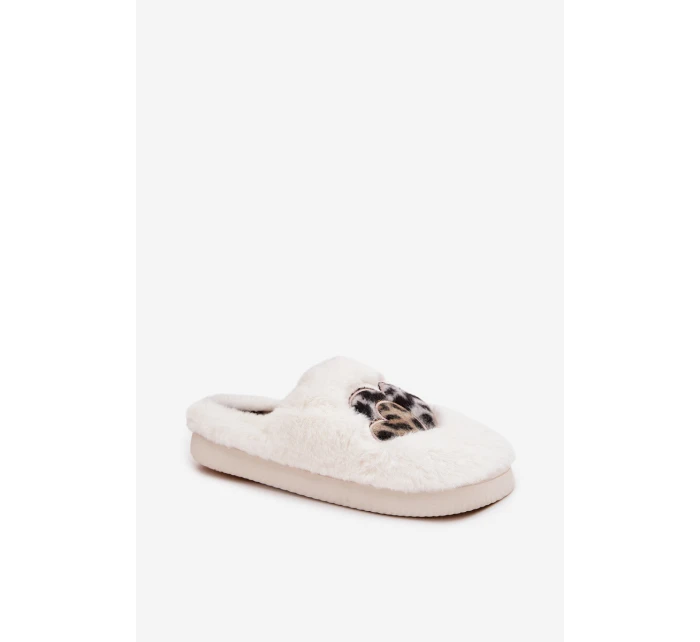 Dámské chlupaté papuče srdíčka – šedé Amandra Dámské chlupaté papuče srdíčka – šedé Amandra