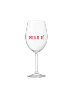 MILUJI TĚ - čirá sklenice na víno 350 ml