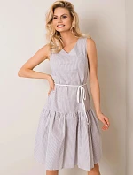 Dámské proužek šaty LK SK-508215.30P bílá šedá - FPrice