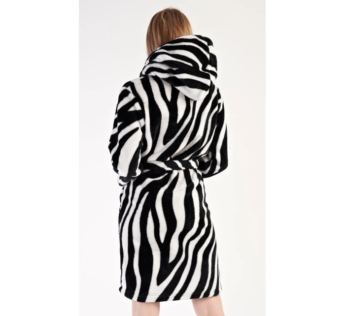 Dámský župan krátký s kapucí Zebra Dámský župan krátký s kapucí Zebra
