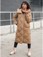 Dámská prošívaná zimní bunda s kapucí béžová Dstreet model 21980576 - FashionStreet Dámská prošívaná zimní bunda s kapucí béžová Dstreet model 21980576 - FashionStreet