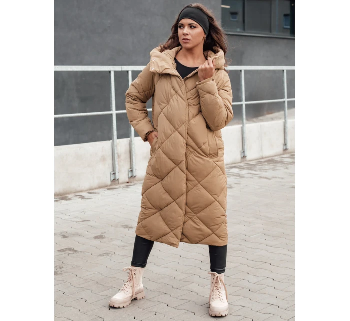 Dámská prošívaná zimní bunda s kapucí béžová Dstreet model 21980576 - FashionStreet Dámská prošívaná zimní bunda s kapucí béžová Dstreet model 21980576 - FashionStreet