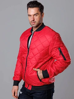 Pánská prošívaná bunda bomber červená (MY01-5)