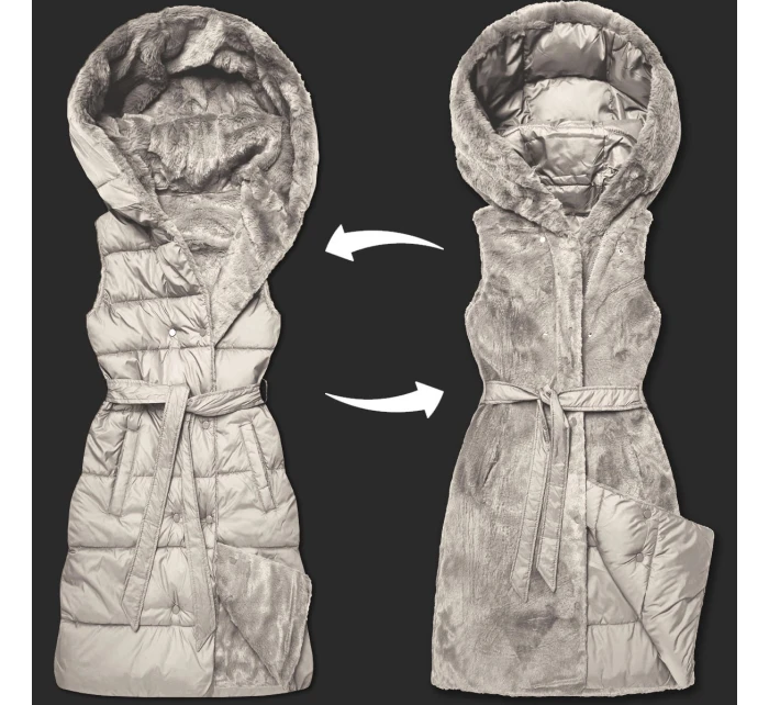 Béžová hrubší oboustranná vesta model 21310514 - MINORITY