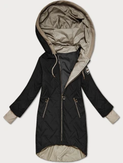 Černá dámská bunda s asymetrickou spodní částí S'West (B8555-1)