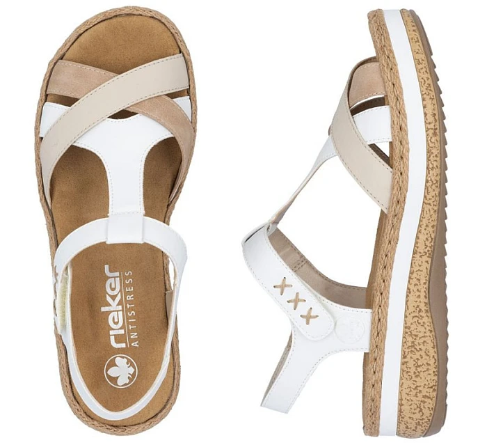 Sandały damskie na białe model 22087123 - Rieker Sandały damskie na białe model 22087123 - Rieker