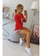 Halenka s model 18744164 potiskem červená - K-Fashion Halenka s model 18744164 potiskem červená - K-Fashion