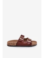 Dámské Pantofle S Přezkami Z Eko Kůže Hnědé model 21701635 - EVENTO