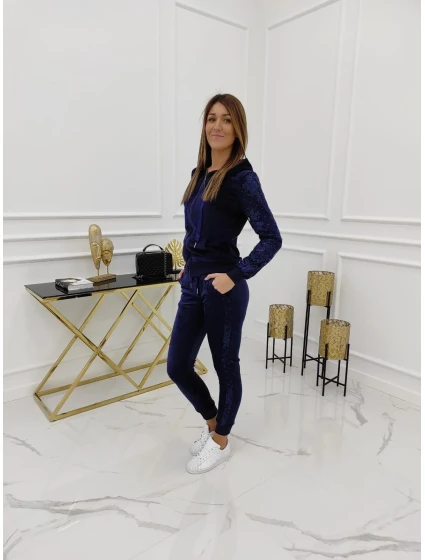 modrá velurová tepláková souprava  model 17566853 - Vittoria Ventini