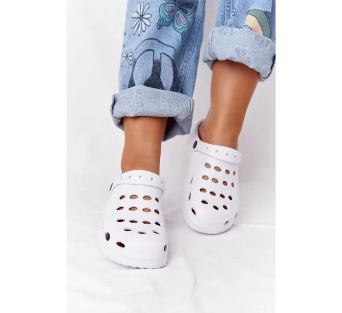 Dámské Nazouváky Bílé Pěnové Crocsy EVA Dámské Nazouváky Bílé Pěnové Crocsy EVA