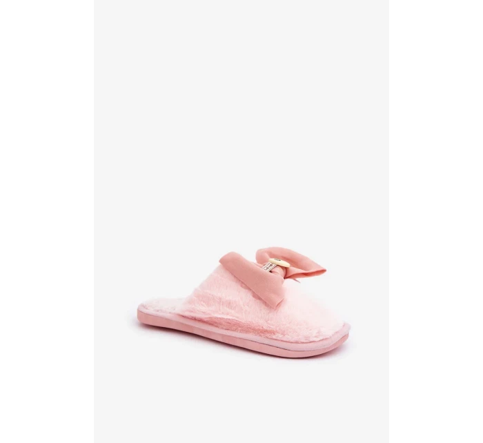 Dámské Pantofle S Kožešinou A Mašlí Růžové Olfedi Dámské Pantofle S Kožešinou A Mašlí Růžové Olfedi