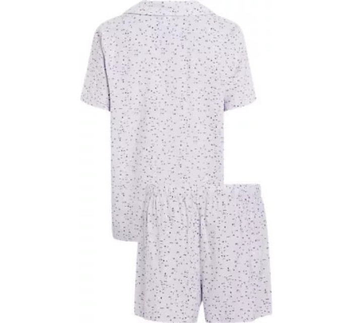Dámské pyžamo WOVEN SHORT SET 000QS6967E LNU sv. fialové - Calvin Klein