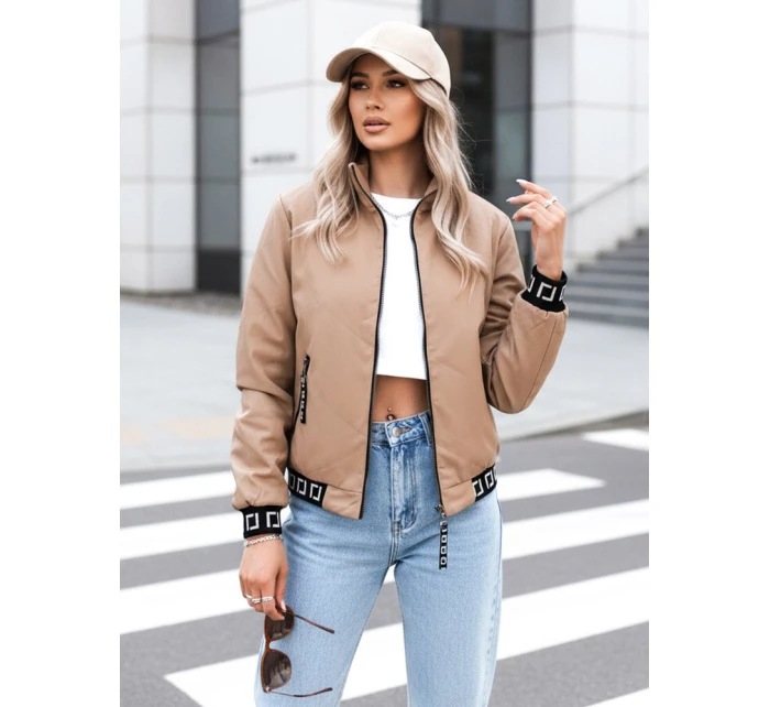 HERA FashionStreet béžový dámský bomber TY3764 HERA FashionStreet béžový dámský bomber TY3764
